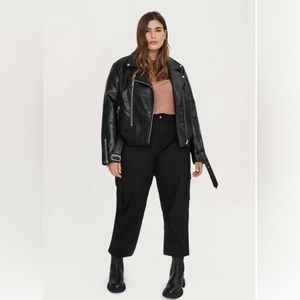 Meghan Plus Cropped Vegan Leather